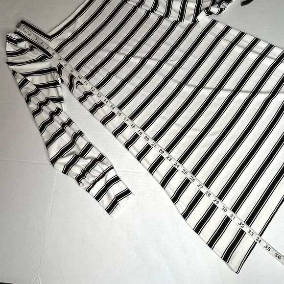 Loft Black/White Striped XS Long Sleeve Dress - Picture 6 of 13